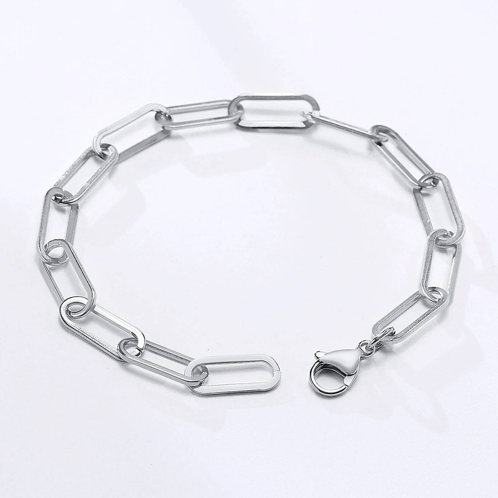 Paper Clip Bracelet, Chunky Bracelets, Stainless Steel Hera Chain Link Bracelet for Men Women Jewelry ddmythur