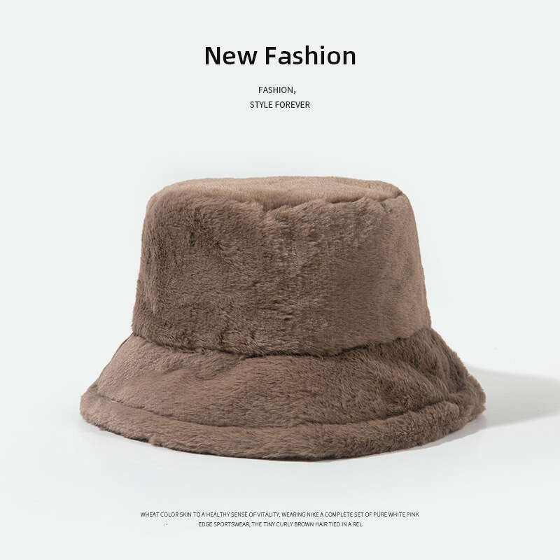 Autumn Winter for Women Imitation Rabbit Fur Bucket Sweet Cute Plush Korean Style Versatile Fisherman Warm Thickened Basin Hat