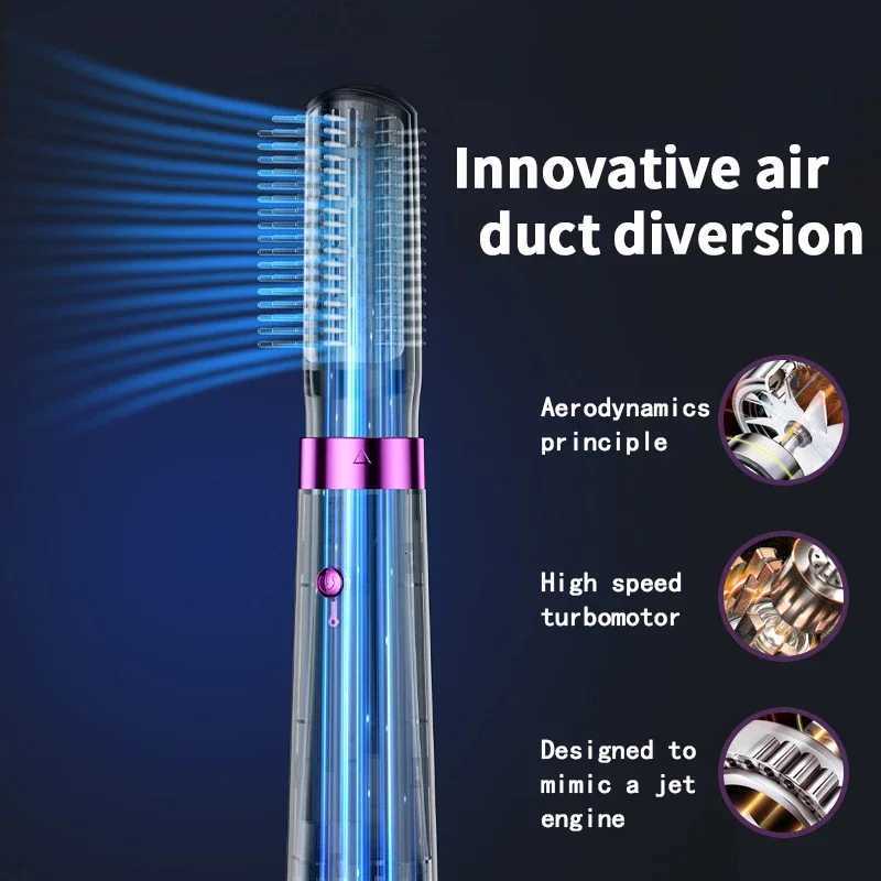 5 in 1 Multifunction Hair Dryer Hot Air Comb Automatic Curling Rod Straight Hair Comb Hair Dryer Salon Style Tool Fast Dry W250718