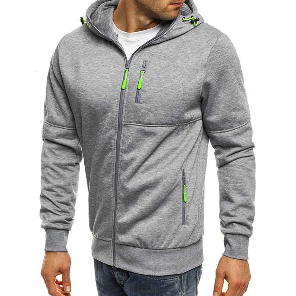 Mens Sweater Cardigan Hooded Jacket Zipper Pocket Jacquard Jacket Sports Fitness Outdoor Leisure Running Solid Color Sportswear XJ250714