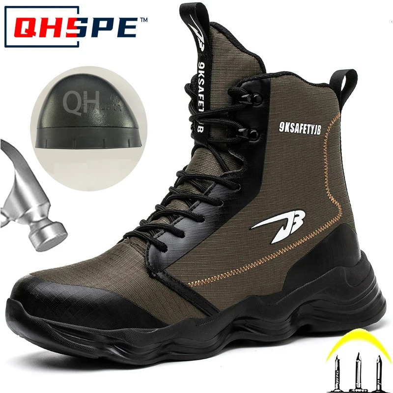 Safety Shoes Men Boots High Top Work Sneakers Steel Toe Cap Antismash PunctureProof Indestructible 250717