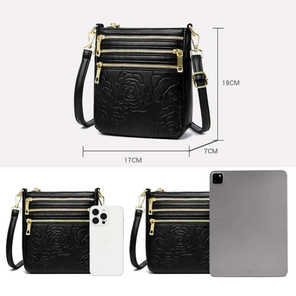 Three Zippers Design Crossbody for Soft Leather Handbags High Quality Shoulder Bag Bolsa Women Messenger Bags Sac