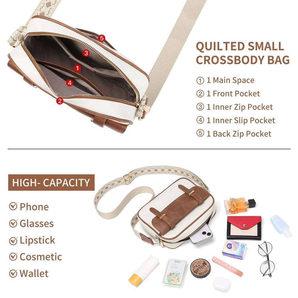2025 New Women's Crossbody PU zips Retro Leather Shoulder Female Outdoor Phone Messenger Bag For Commuting