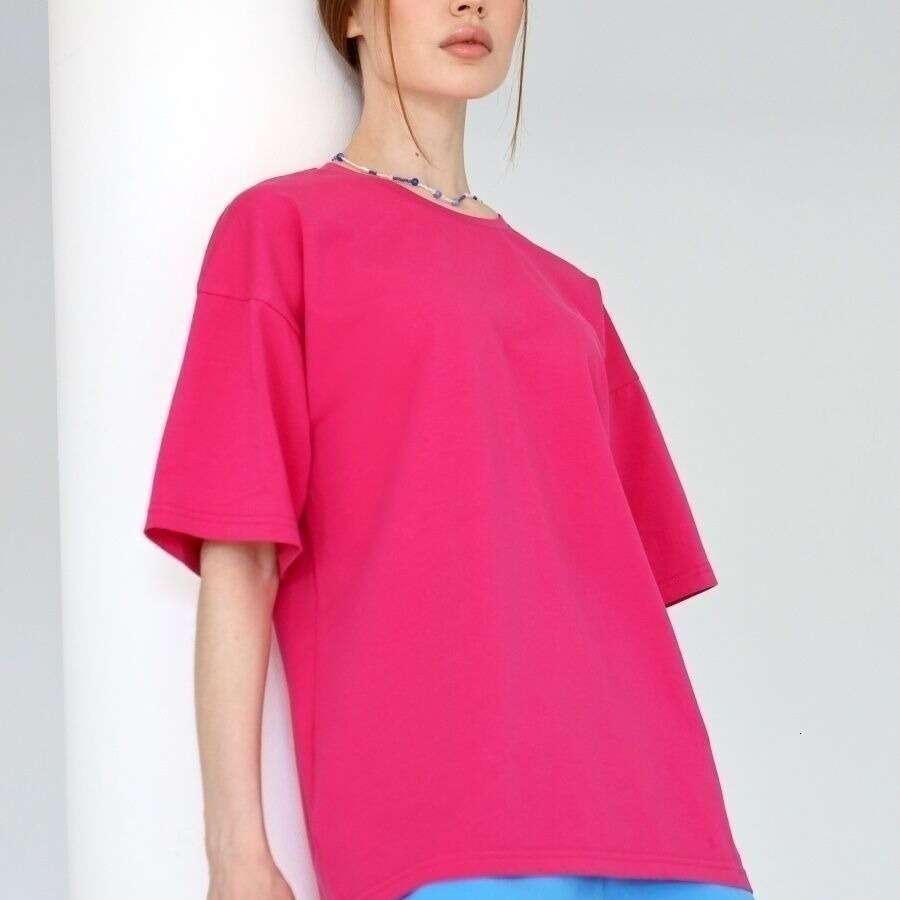 Spring/Summer New Solid Color T-Shirt For Women, Pure Cotton Short Sleeve Top, Loose Fit, Versatile B5