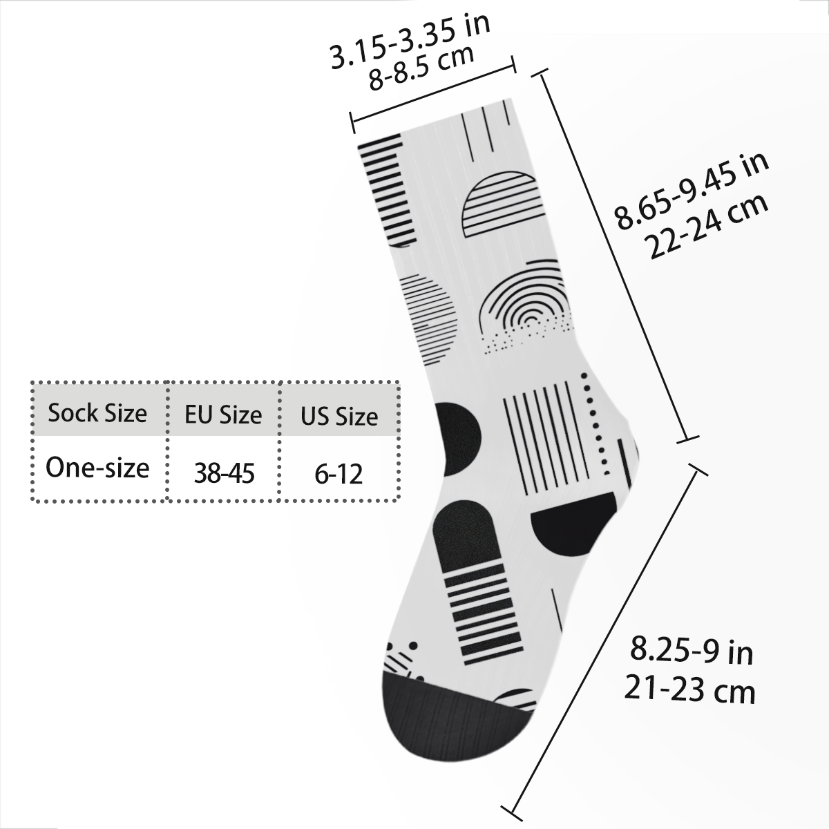 Minimalist Geo tube unisex Socks: Trendy Modern Vibes C060 socks