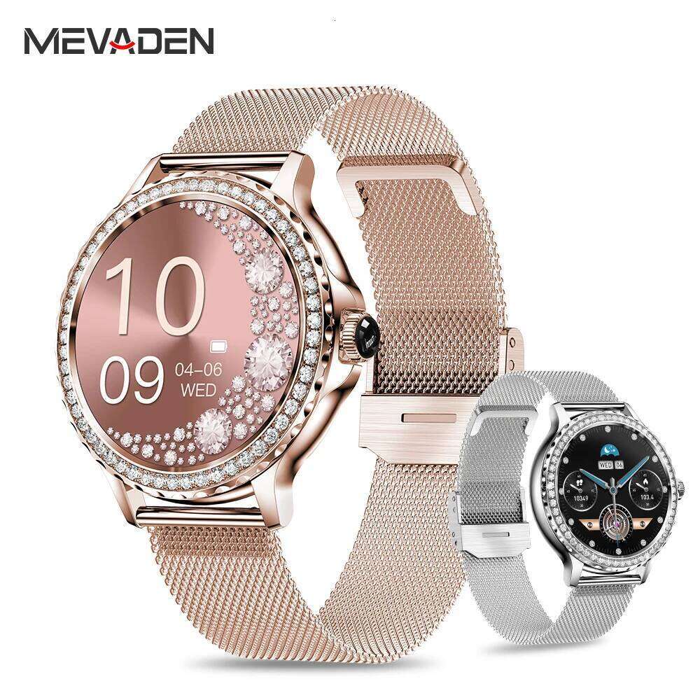 MEVADEN Rosegold Smart Watch Lady Bluetooth Call 100+Sports Mode Fiess Women Smartwatch DIY Dials For IOS Android NX19 free shipping