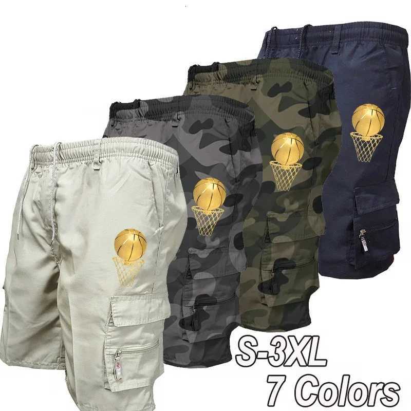 Mens Cargo Shorts Summer Oversized Pants Elastic Waist Large Size Trend Sweatpants Outdoor Jogging Multi Pockets Mens Clothing W250718