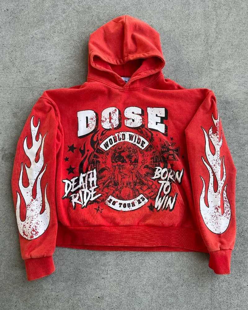 Retro Street Hip Hop Harajuku Letter Print Oversized Hoodie Mens Fashion Trendy Goth Casual Harajuku All-match Pullover X250718