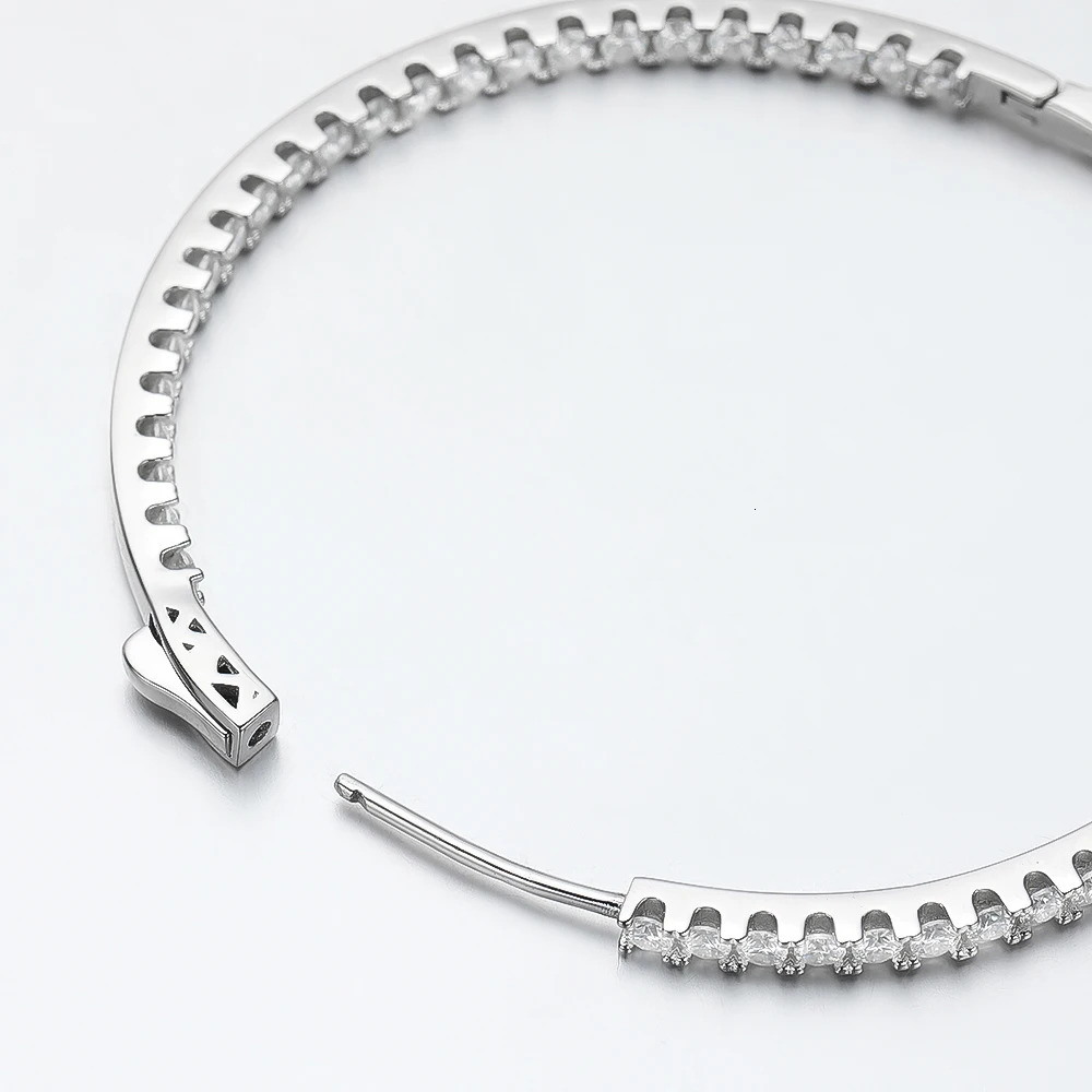 D Color 2.5mm Real 60mm Big Hoop Earrings For Women Gift S925 Sterling Silver Stud Earrings Plated 18K Fine Jewelry 250716