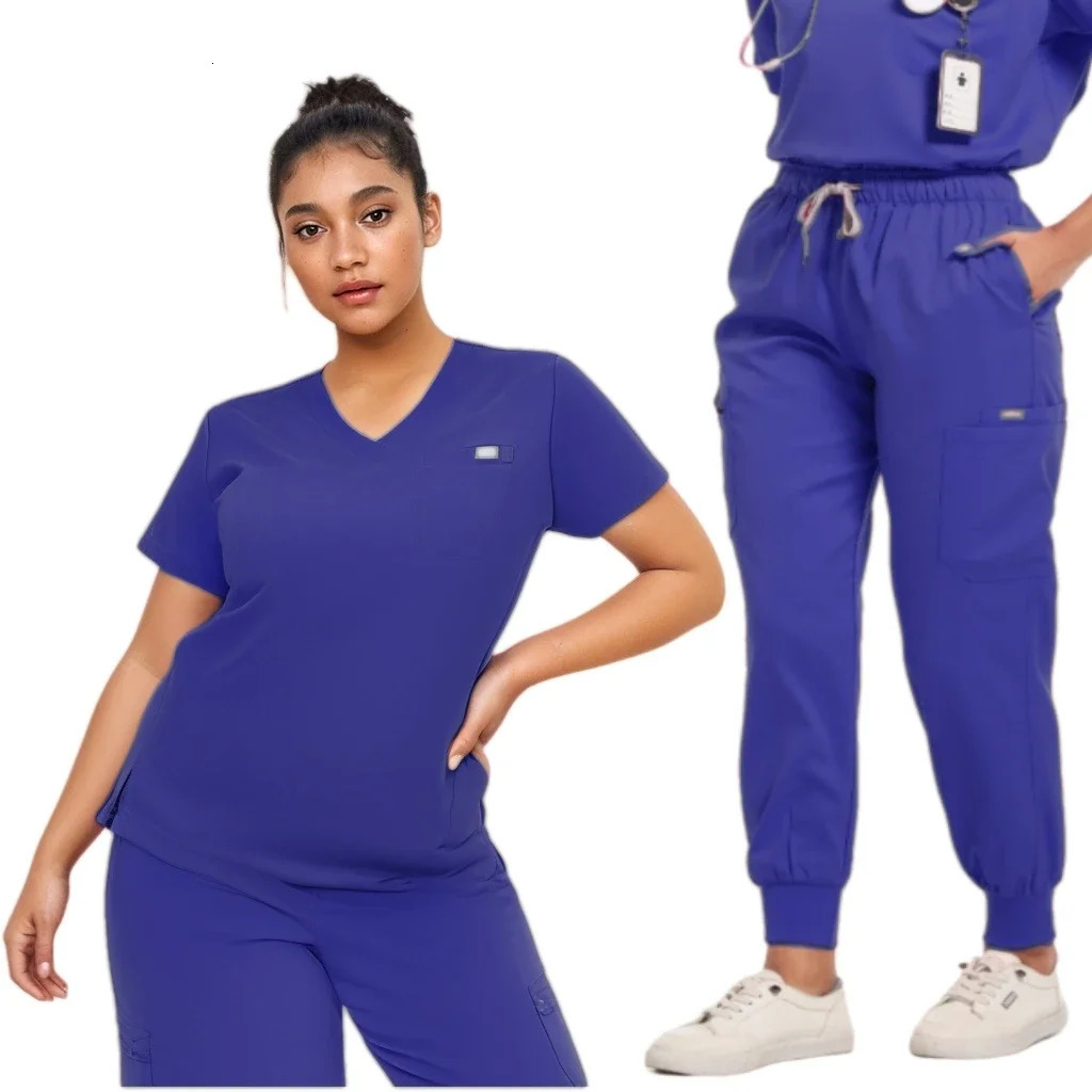 Scrub Nursing Accessories Gowns Doctor Nurse Special Scrub Minimalist Solid Color Work Wear Women Spa Work Wear 250715