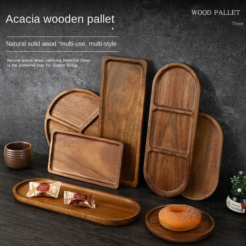 Japanese Solid Wood Fruit Plate Wooden Tray Multi-Size High-Value Fruit Tray Snack Plate M250718