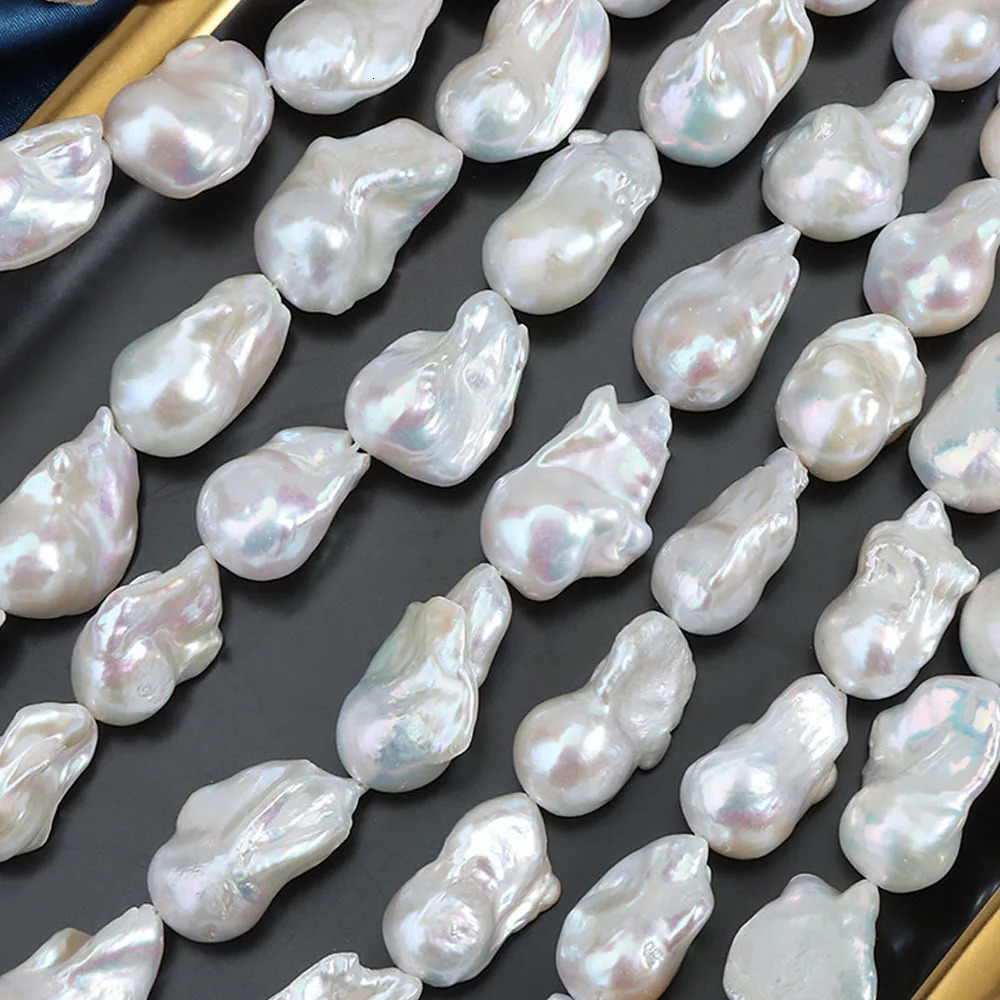 Large Baroque Fishtail Pearl Strand Beads Natural Freshwater Pearls Semi-finished Diy Handmade Jewelry Making Necklace Accessory 250712