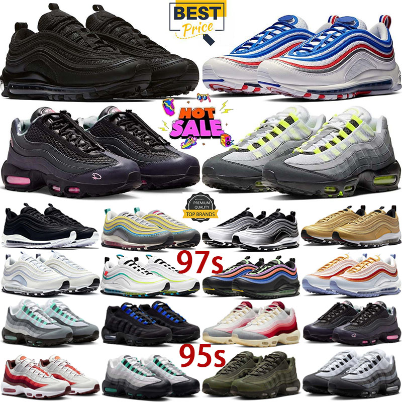 Designer Running Shoes sneakers 95s Pink Beam Tour Yellow Hyper Turquoise Neon 97s Black white Blueberry Grey Light Sports Shoes Outdoor Travel Daily Outfit eur 36-45