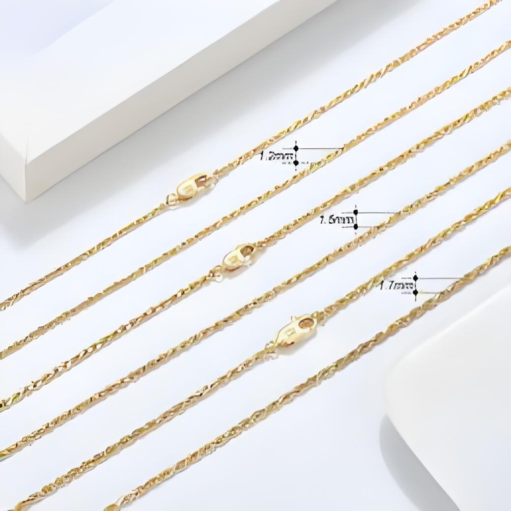 ORSA JEWELS 14k Gold Sterling Sier Paperclip Chopin Rope Cuban Figaro Box Cable Necklace Simple Basic Chain Neck Good quality