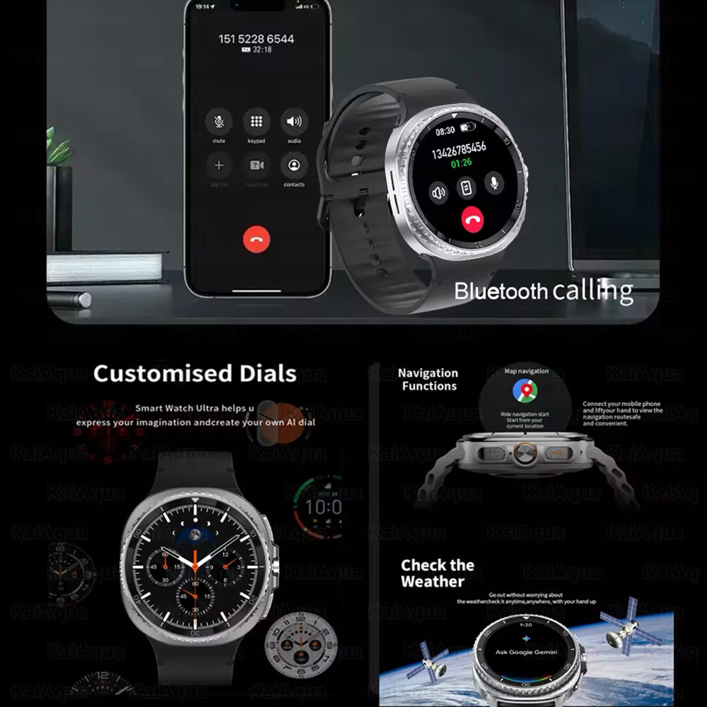 New Galaxy 8 Ultra Smart Watch Men GPS Tracker Health Monitoring Bluetooth Call 100+ Sports Mode IP68 Waterproof Smartwatch Women 2025 free shipping