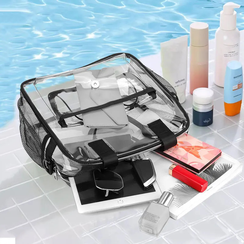 PVC Transparent Swimming Bag Beach Shoulder Crossbody Bag Large Summer Clear Waterproof Fitness Pool Yoga Handbag Sports Tote 250714