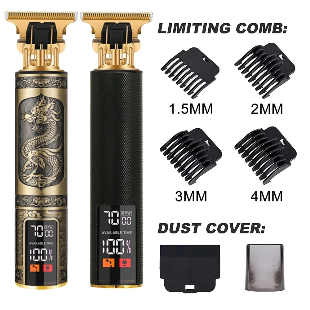 Electric Barber T9 Upgraded LCD Rechargeable Retro Oil Head Carving Push Shear Pubic Hair Clipper Machine for Women 250716