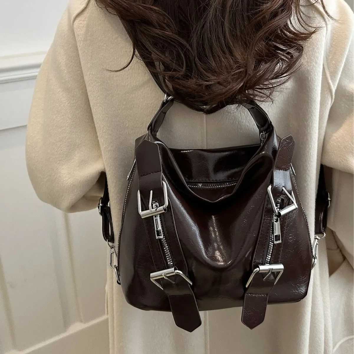 Korean Style Large Capacity Mens Backpack College Fi Tote Bag for Class Trendy Double Shoulder Bag Student Pack Y250718