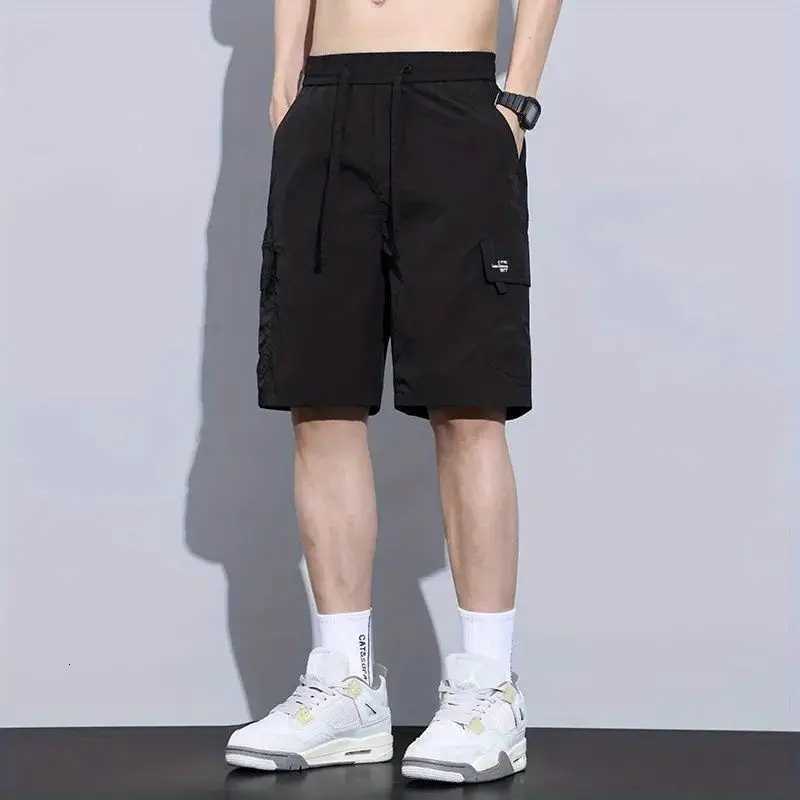 Mens Work Shorts Black Casual Pants for Man Mans Trouser Sweatpants Loose Fitting Casual Quick-drying Thin Summer s Y250718