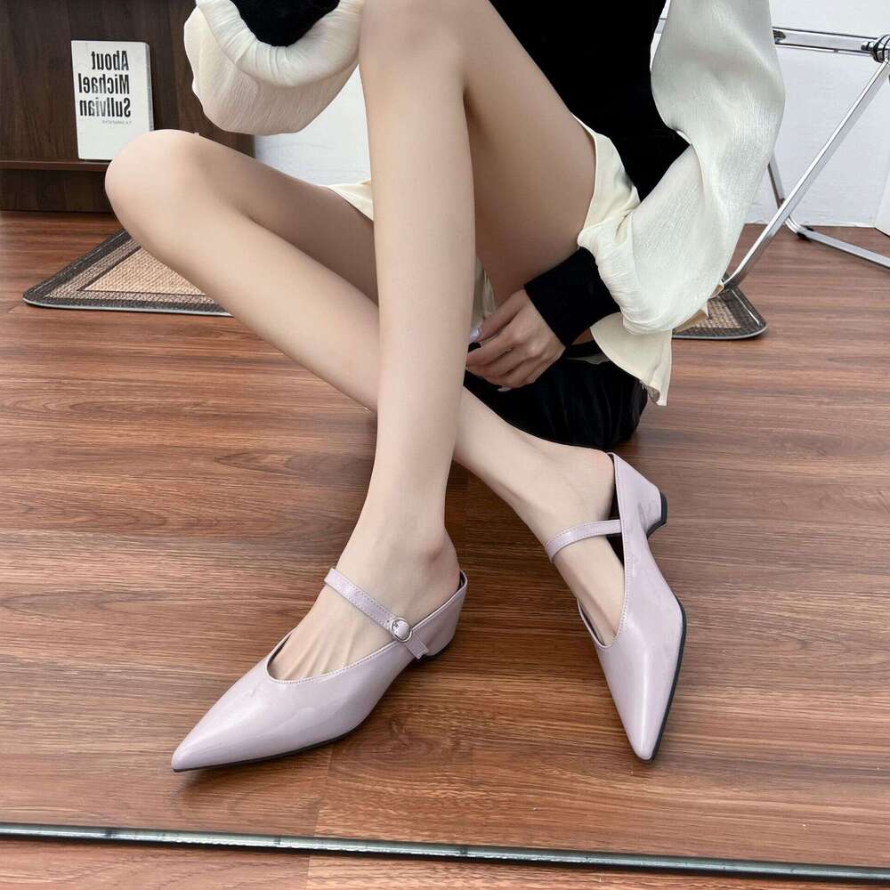 Summer 2025 Petite Platform Height-Increasing Single Shoes for Women Outdoor Wear High-End Feel Half-Slip Mules Versatile