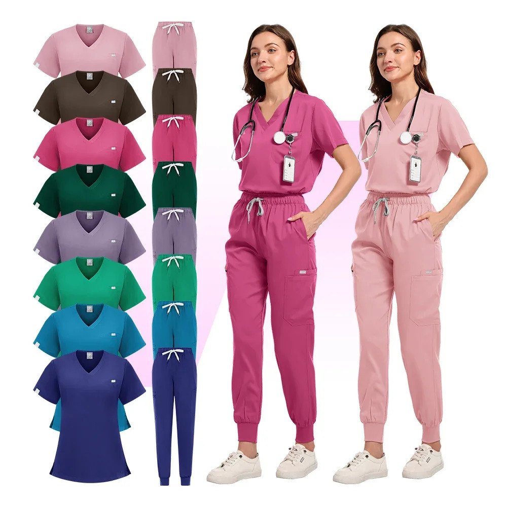 Scrub Nursing Accessories Gowns Doctor Nurse Special Scrub Minimalist Solid Color Work Wear Women Spa Work Wear 250715