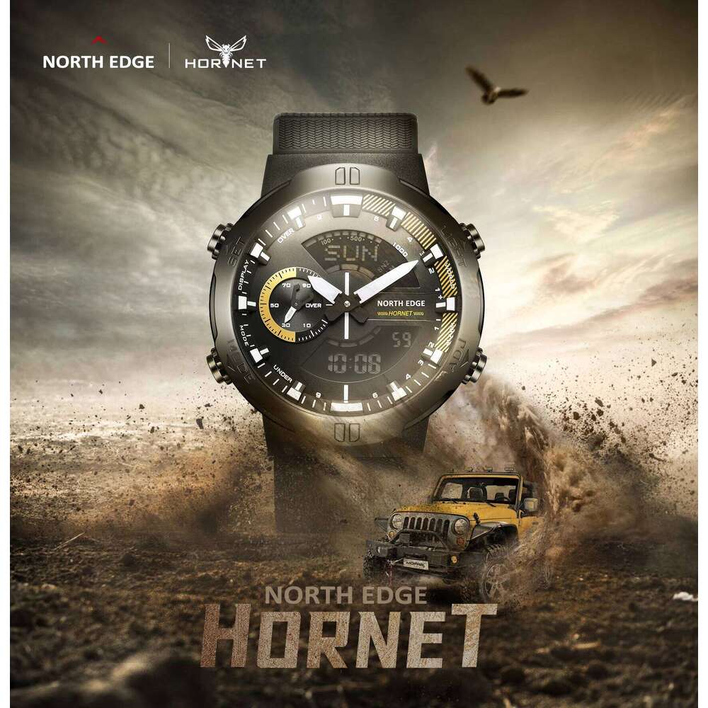 NORTH EDGE Mens Smart Watch World Time Clock Countdown Speed Stopwatch Male's Military Army Smartwatches Swimming Waterproof 50m free shipping