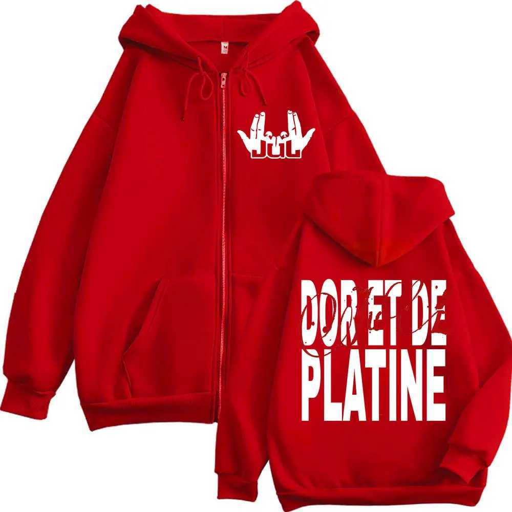 French Rapper JUL Double Sided Print Zipper Hoodie Men Women Clothing Hip Hop Zip Up Sweatshirts High Quality Fashion Pullovers X2507181