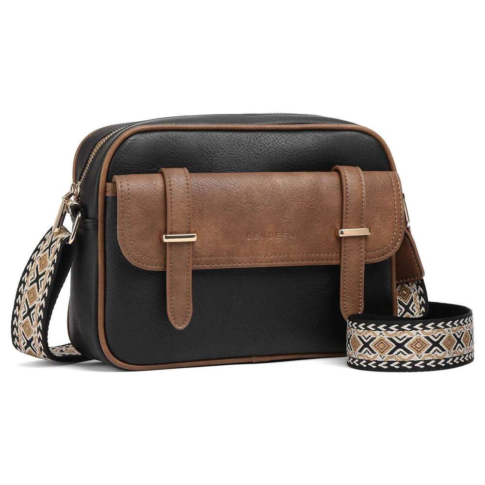 2025 New Women's Crossbody PU zips Retro Leather Shoulder Female Outdoor Phone Messenger Bag For Commuting