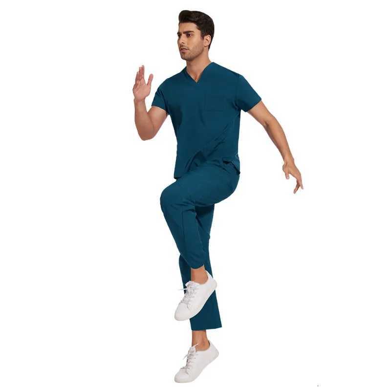 Clinical Green Gray Blue White Sanitary Dentist Medical Nursing Veterinary Surgical Uniform Men Work Wear Jogger Man Scrubs Set Z250718