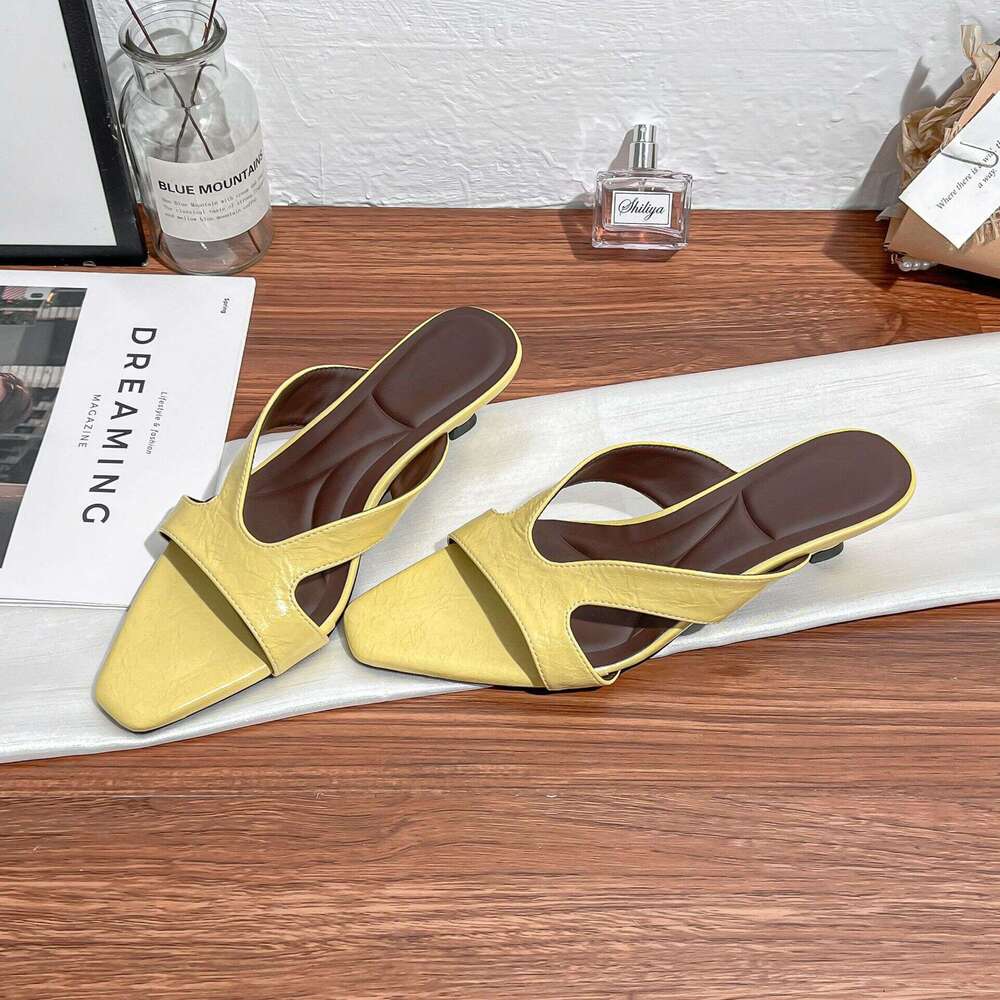 High Heel Sandals 2025 New Comfortable French Light Luxury Outdoor Wear High-End Korean Style Slippers for Women