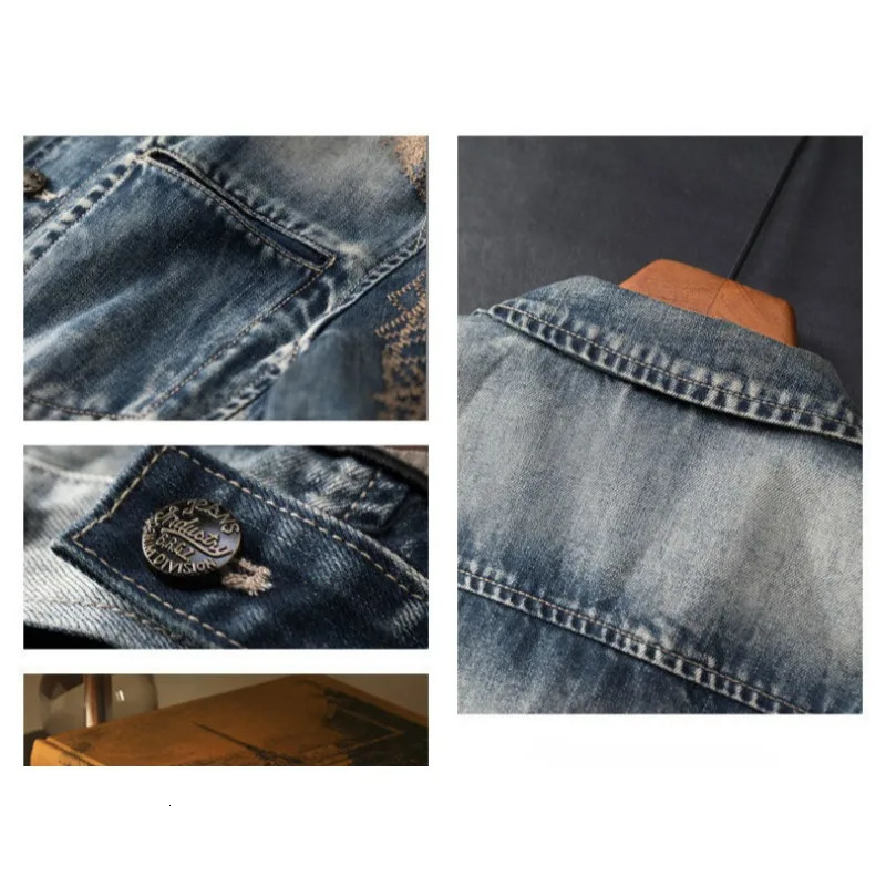 Spring Denim Coat Mens Retro Wash Slim Jacket European Heavy Youth y Top High Appearance Level Shop Sales 250703