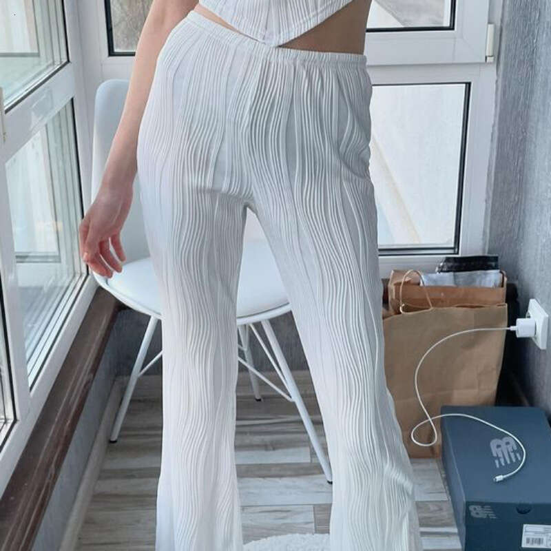 Autumn New Fashion OL Striped Straight Casual Long Pants High Waist Elegant Slimming Women's Trousers B5