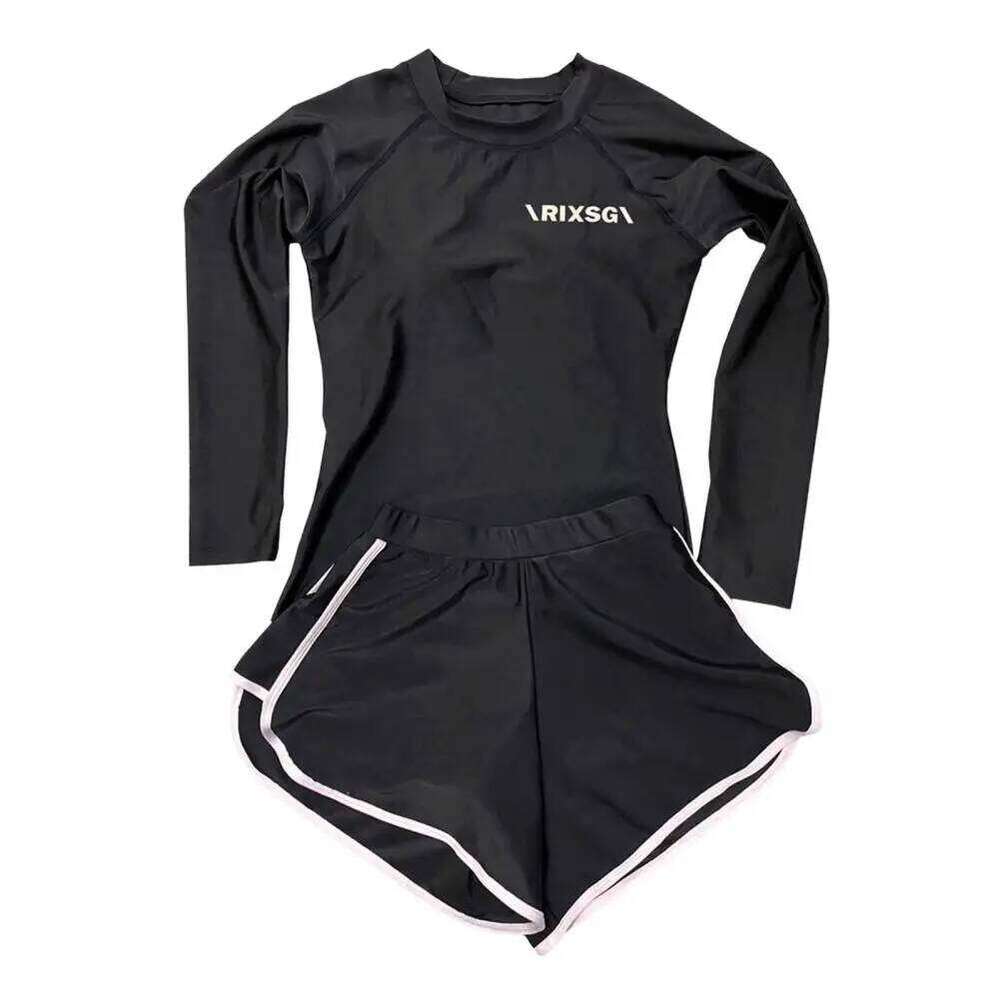 2 Pcs/Set Unisex Swimsuit Breathable Leaf Print Wetsuit Pockets Couple Surfing Clothes Diving Bathing Suit Water Sport Swimwear