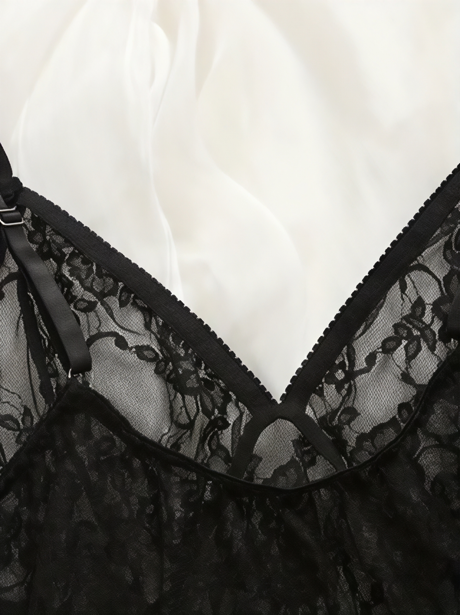 Plus Size Sexy Floral Lace Patchwork Pajama Set, Deep V Camisole Dress and Thong, Women's Sexy Clothing hot-sale products