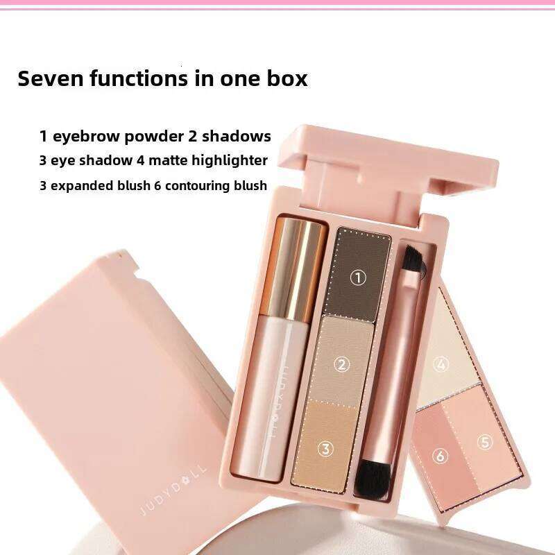 Judydoll Face Powder Paleta Iluminador Bronzer Contour Long Lasting Highlighter Palette Masscara Makeup Set Blush With Brush X250718