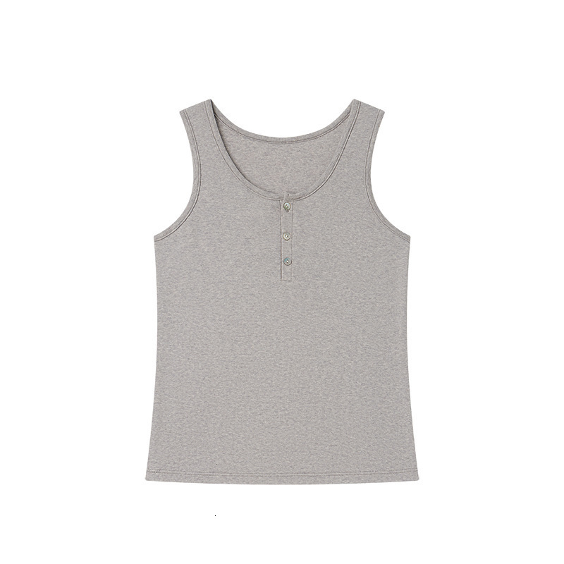 Spring Summer Solid Color Lyocell Camisole for Women 2025 New Tencel Linen Button Vest Skin-Friendly Inner Layer Base Shirt 240516