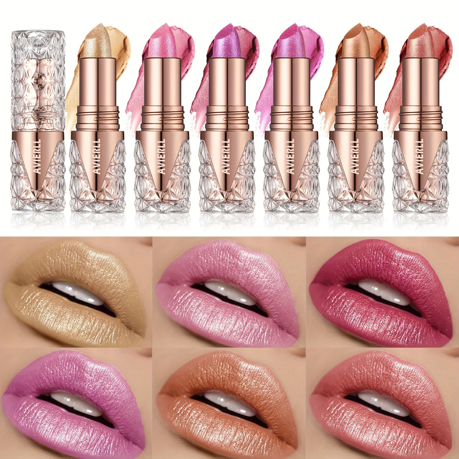 6 Colors 3 in 1 Pearlescent Sparkling Lipstick Matte Glitter Waterproof Long Lasting Pearl Shine Lip Gloss Shimmer Sexy Makeup 250716