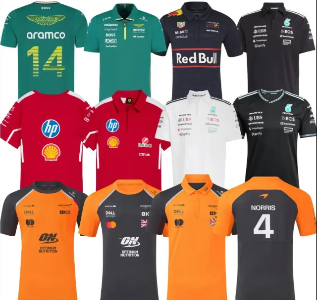 Aston Martin McLaren Men's T-Shirts Jersey Mercedes Alonso T-shirt F1 2025 2026 piastri Official Mens Fernando Alonso T-Shirt Formula 1 Racing Suit F1 Shirt MOTO Moto