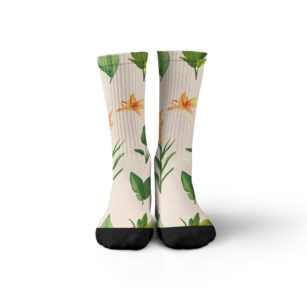 Tropical Flora Unisex Tube Socks: Trendy Nature - Inspired Vibes