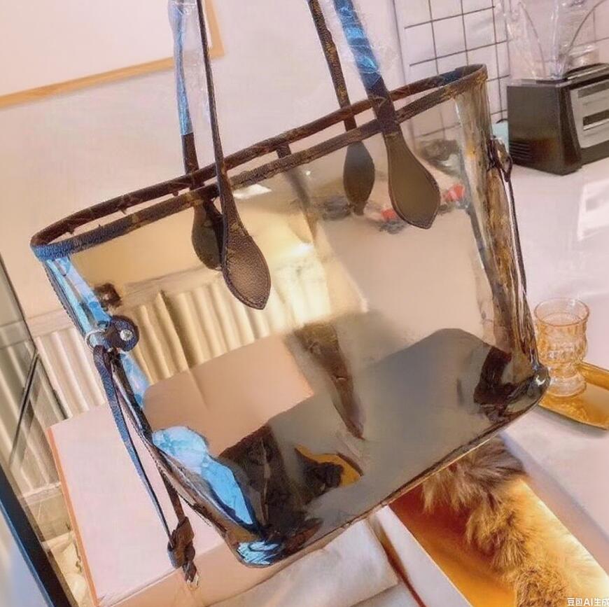 Shoulder Bags Mesh Tote Bag PVC Clear Large Branded Crossbody Bag Designer Casual Purses Jelly Transparent Women Hand Clutch Summer Beach Bag