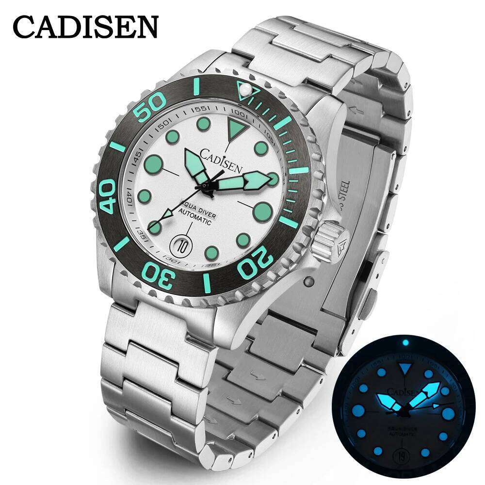 CADISEN AQUA DIVER 2024 New Brand Men Watches Automatic Watch Japan NH35A 100M Waterproof Luminous Mechanical Wristwatch free shipping