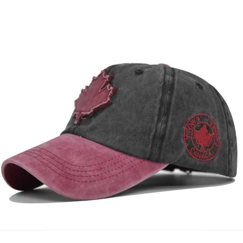 Canadian Maple Leaf Embroidered Baseball Cap Mens and Womens Duckbill Cap Vintage and Versatile Duckbill Cap y250717