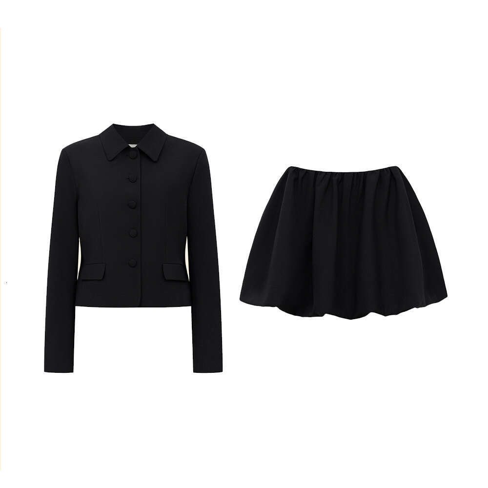 Autumn New Style Elegant Commuter American Suit With Puff Skirt Set B5