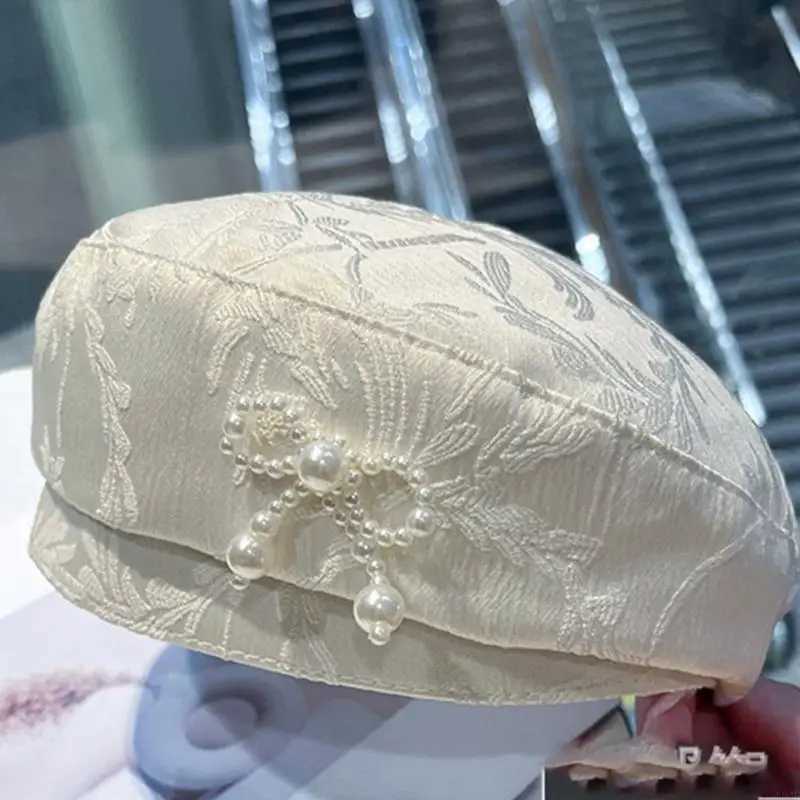 193F Soft and Comfortable Hat Princesses Hat Bows Pattern Hat Luxurious Women L250718