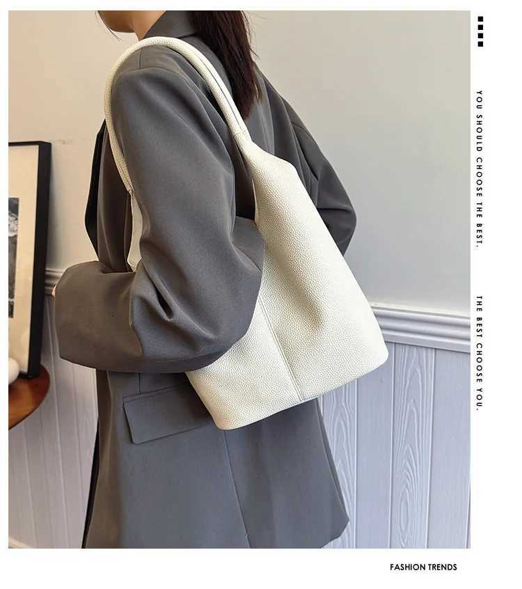 Genuine Leather Commuter Tote Bag Niche Simple Ladies Soft Leather Tote Shoulder Handbag Large Capacity XJ250718