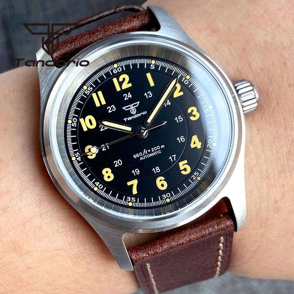 Tandorio 36mm Fashion 20BAR Automatic Dive Pilot Watch for Men Ladies NH35/PT5000/Miyota8215 Movt Sapphire Wristwatch Green Lume free shipping