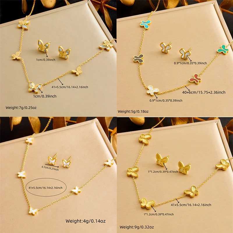 316L Stainless Steel Golden Elegant White Seashell Series Necklace Earrings Bracelet Set Trend Jewelry Gift X2507181