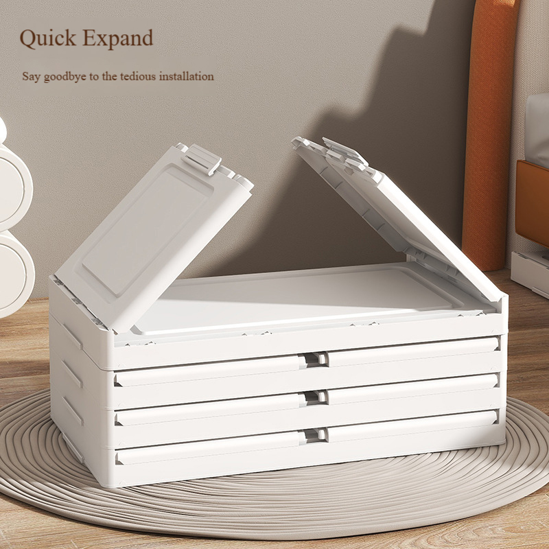 No-Installation Folding for Home Living Room Toy Organizer Box Kitchen Storage Cabinet