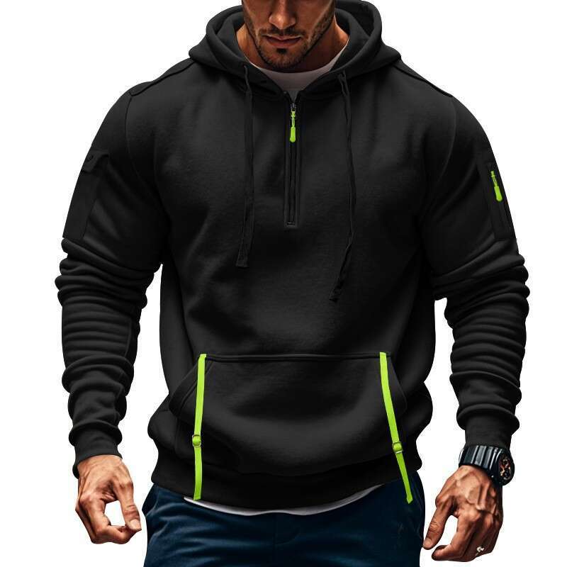 European Size Hoodie With Zipper And Multiple Pockets Pullover Men's Sports Casual Jacket S-5Xl B5