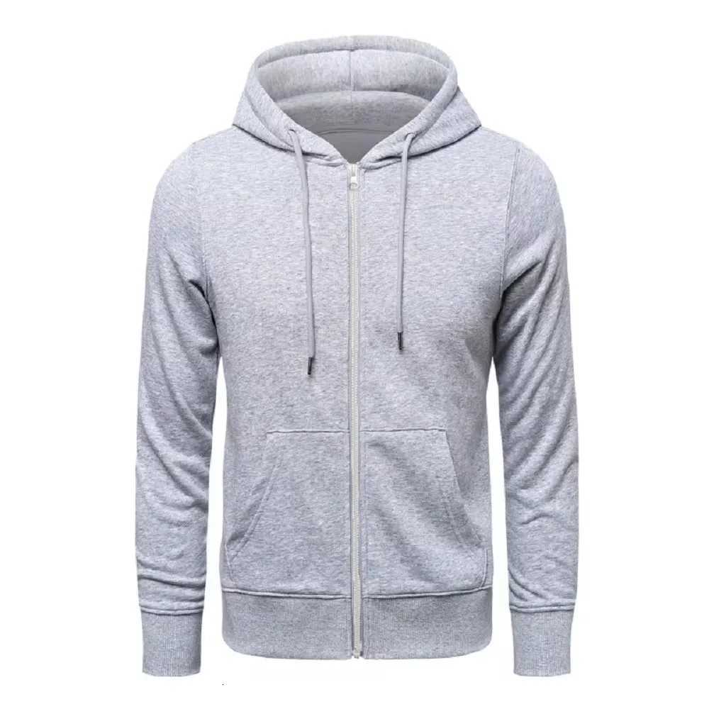 High Quality Fashion Zip Hoodies Men Retro Harajuku Solid Color Jacket High Street Zip Up Hoodie Casual Loose Sweatshirt Clothes XJ250714